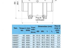 Acoplamento Elástico e Flexível Acioflex GT Acoplamento Elástico e Flexível Acioflex GT